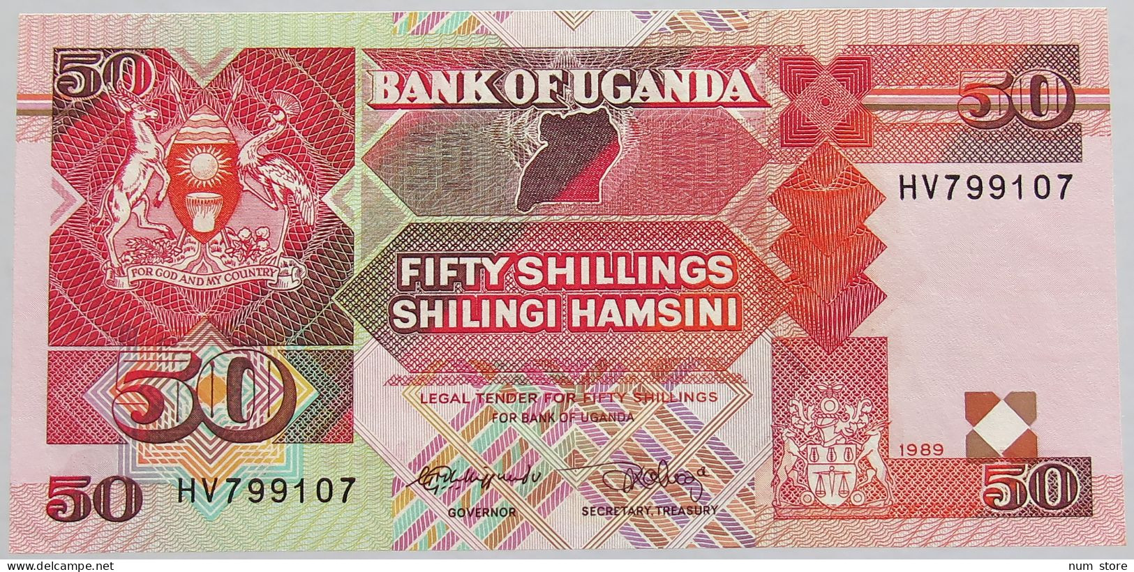 UGANDA 50 SHILLINGS 1989 UNC #alb018 0025 - Uganda