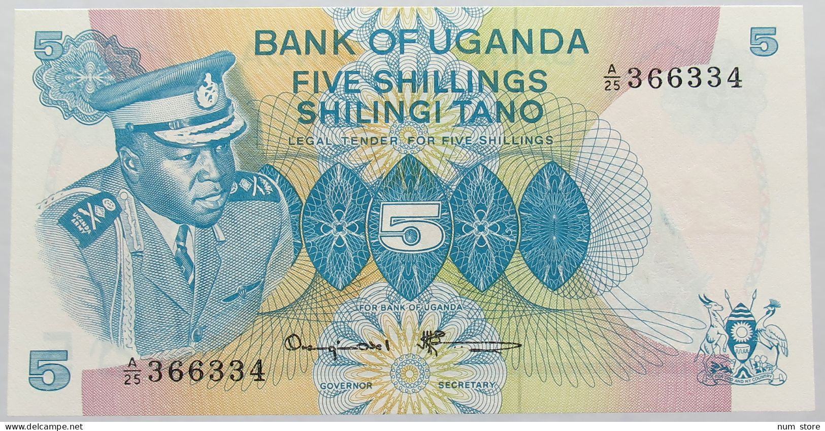 UGANDA 5 SHILLINGS 1977 TOP #alb016 0121 - Ouganda