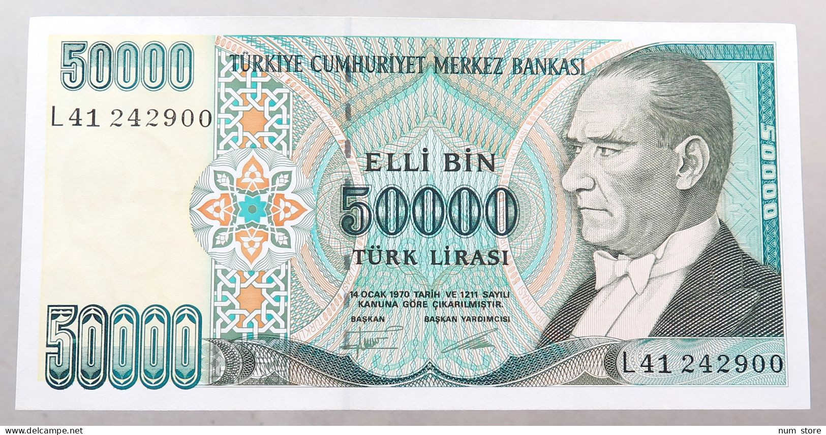 TURKEY 50000 LIRASI 1970 TOP #alb049 1173 - Turquie