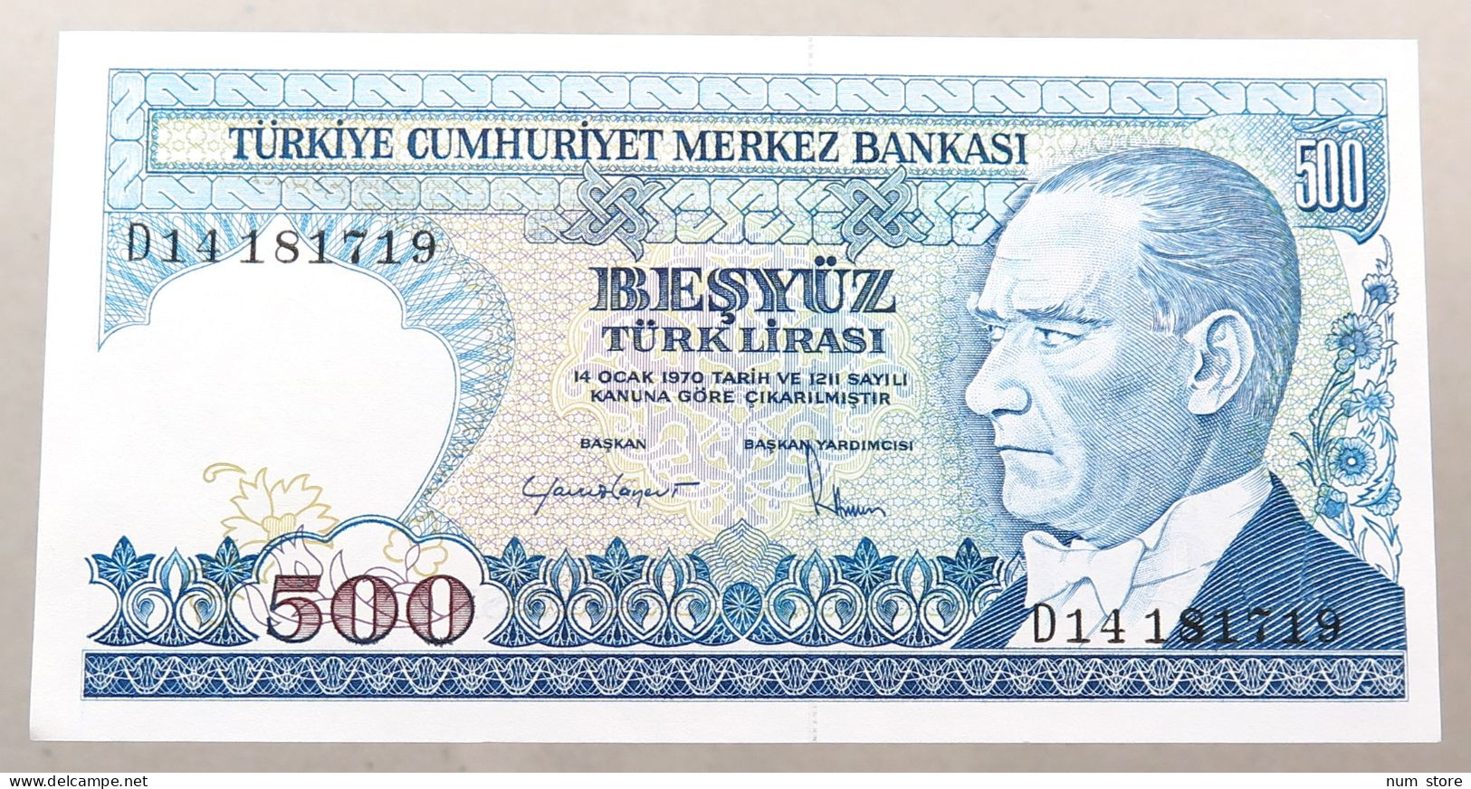 TURKEY 500 LIRASI 1970 TOP #alb049 1139 - Turquie