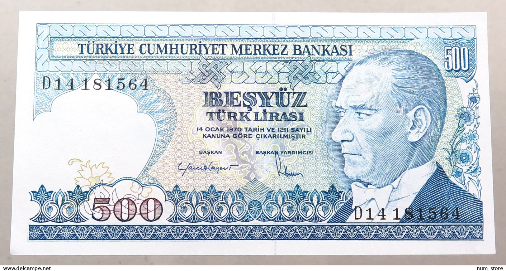 TURKEY 500 LIRASI 1970 TOP #alb049 1137 - Turquie