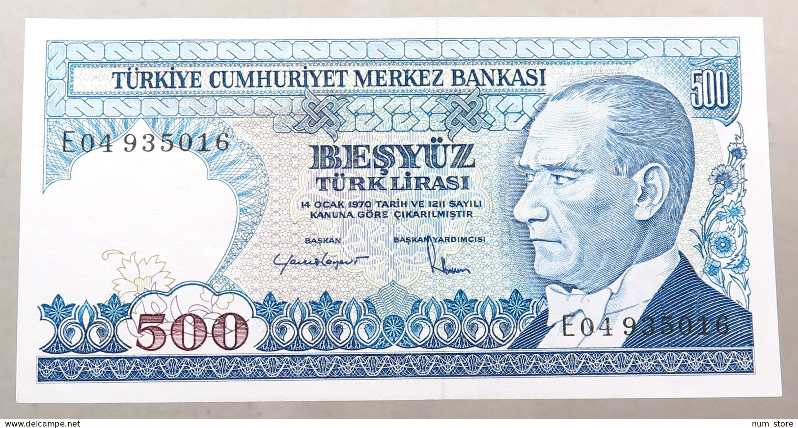 TURKEY 500 LIRASI 1970 TOP #alb049 1131 - Turquie