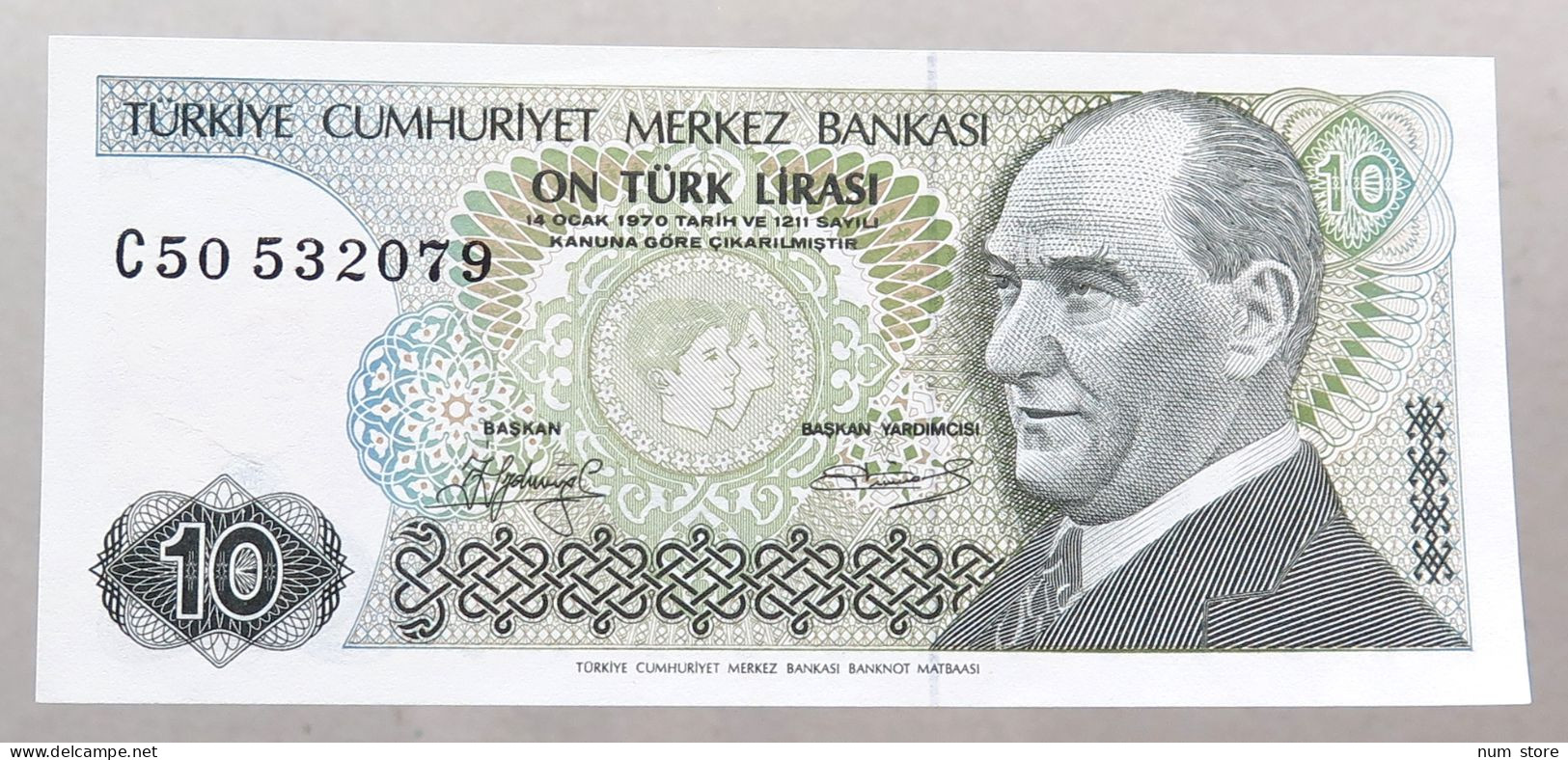 TURKEY 10 LIRASI 1970 TOP #alb049 1035 - Turquie