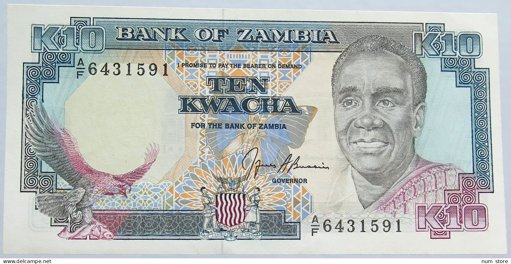 ZAMBIA 10 KWACHA 1991 #alb003 0045 - Zambie