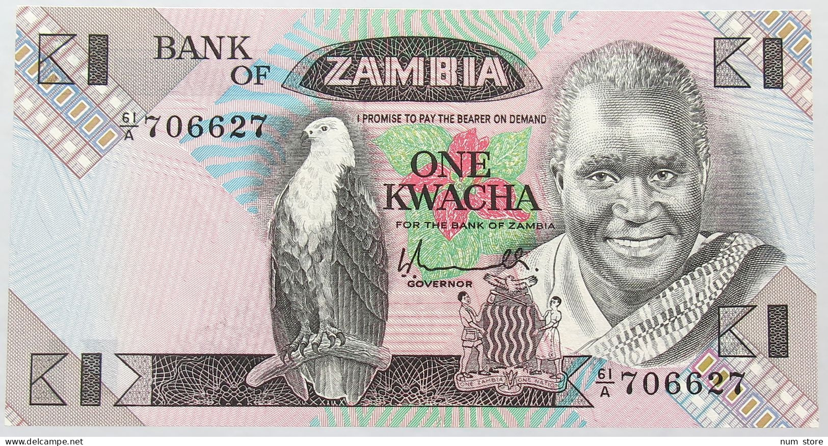 ZAMBIA 1 KWACHA 1980 #alb016 0135 - Zambie