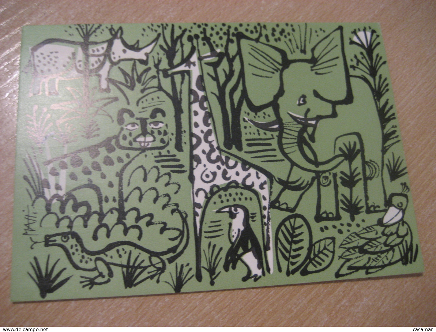 BASEL 1974 Giraffe Girafe Elephant Rhinoceros Rhino Elephant ... Cancel Stationery Card SWITZERLAND Giraffes Girafes - Girafes