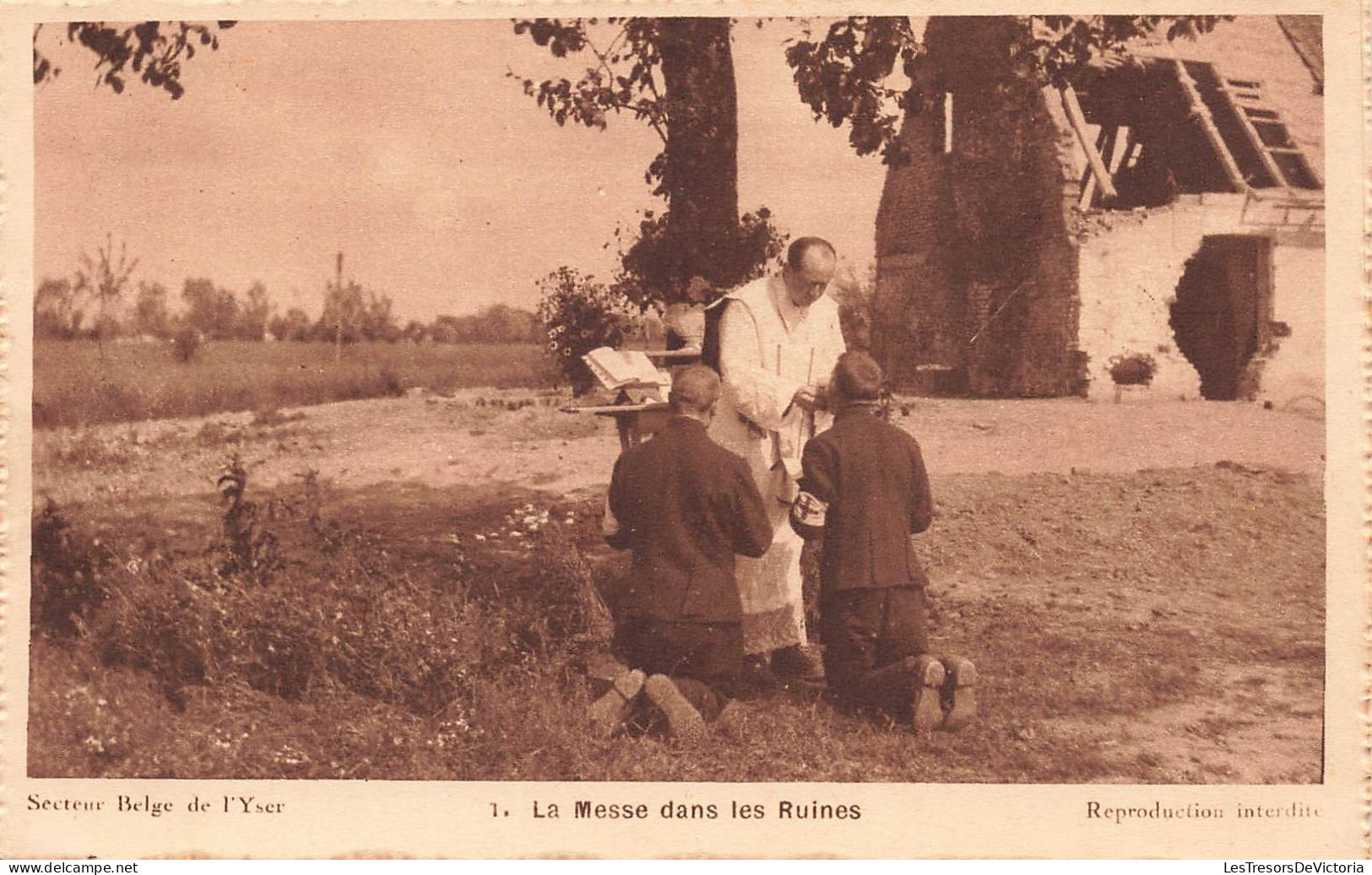 BELGIQUE - Yser - La Messe Dans Les Ruines - Carte Postale Ancienne - Nieuwpoort