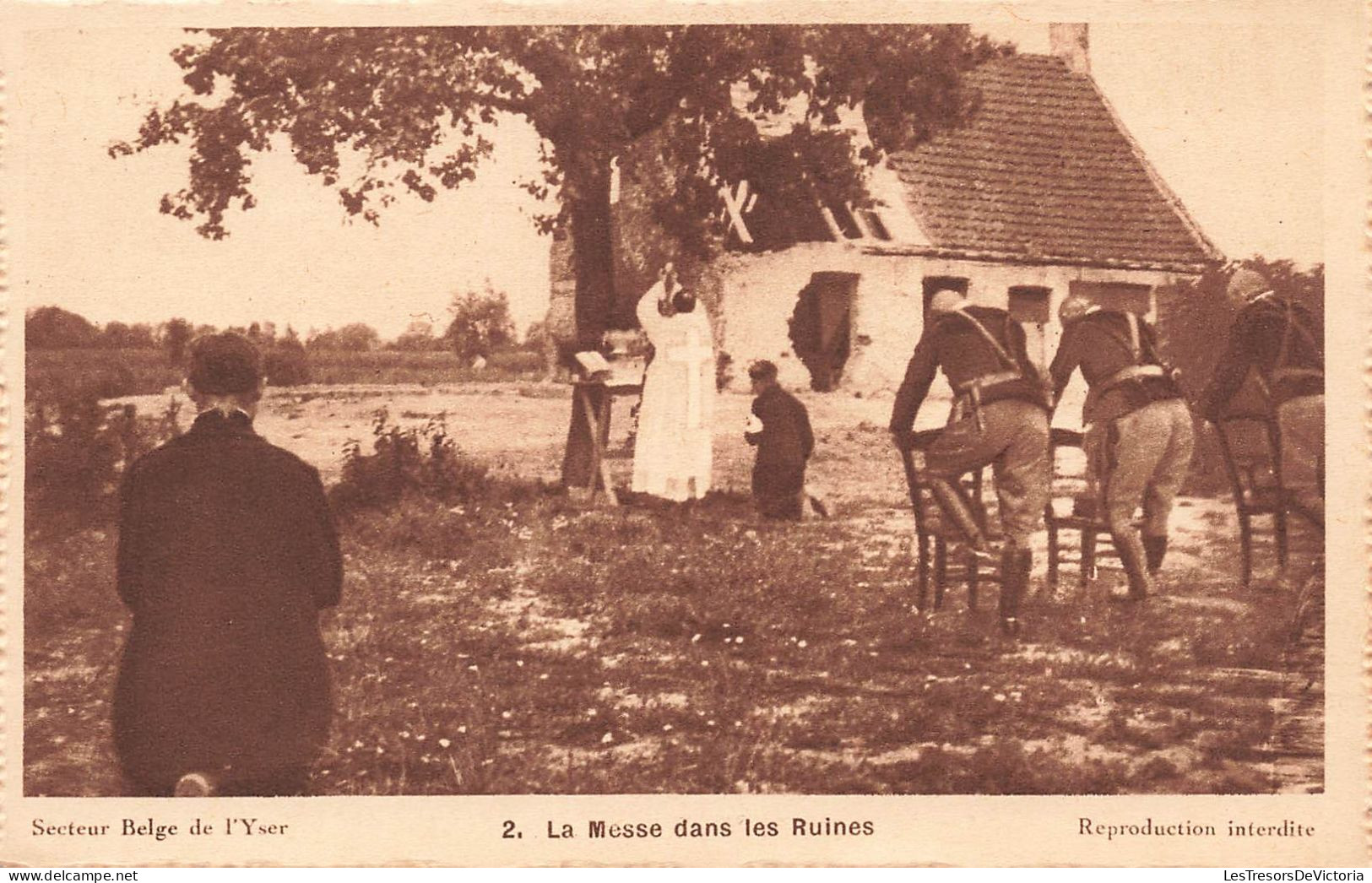 BELGIQUE - Yser - La Messe Dans Les Ruines - Carte Postale Ancienne - Nieuwpoort