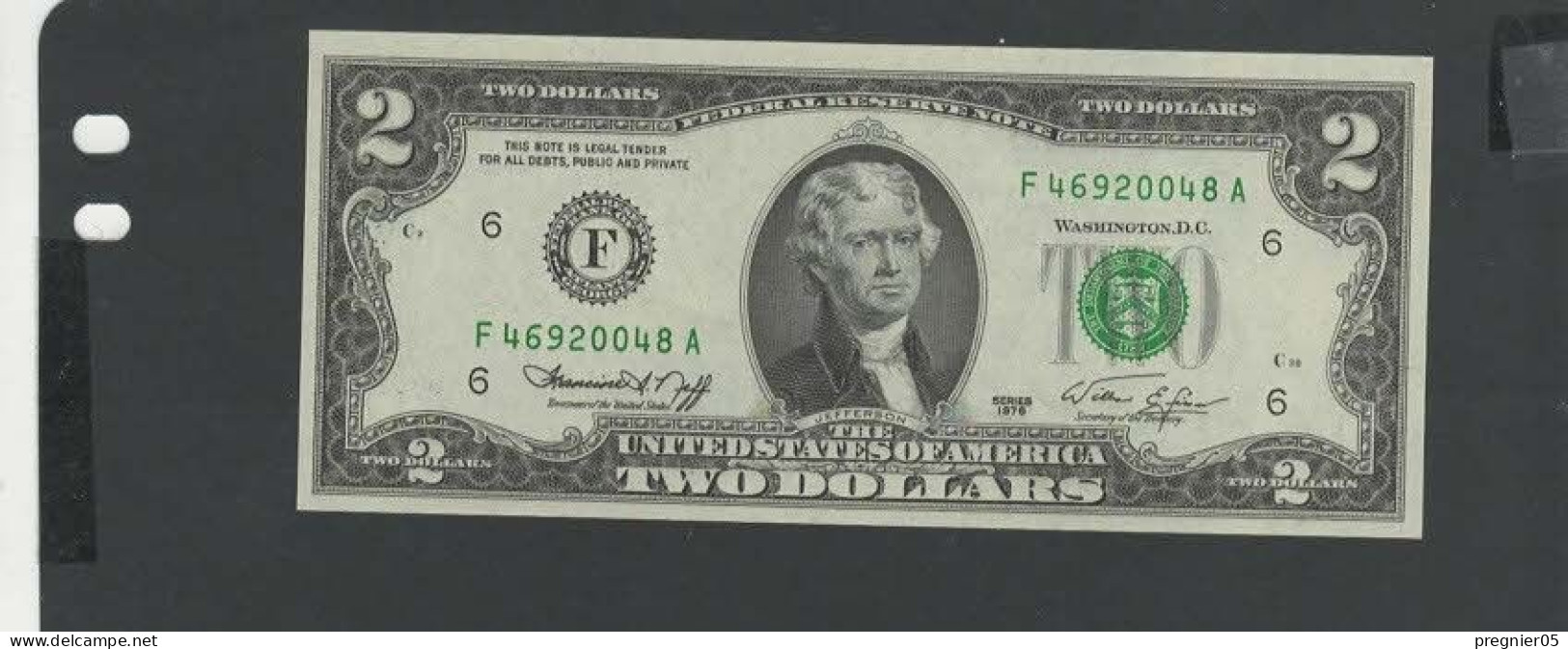USA - Billet 2 Dollar 1976 NEUF/UNC P.461 § F 048 - Biljetten Van De  Federal Reserve (1928-...)