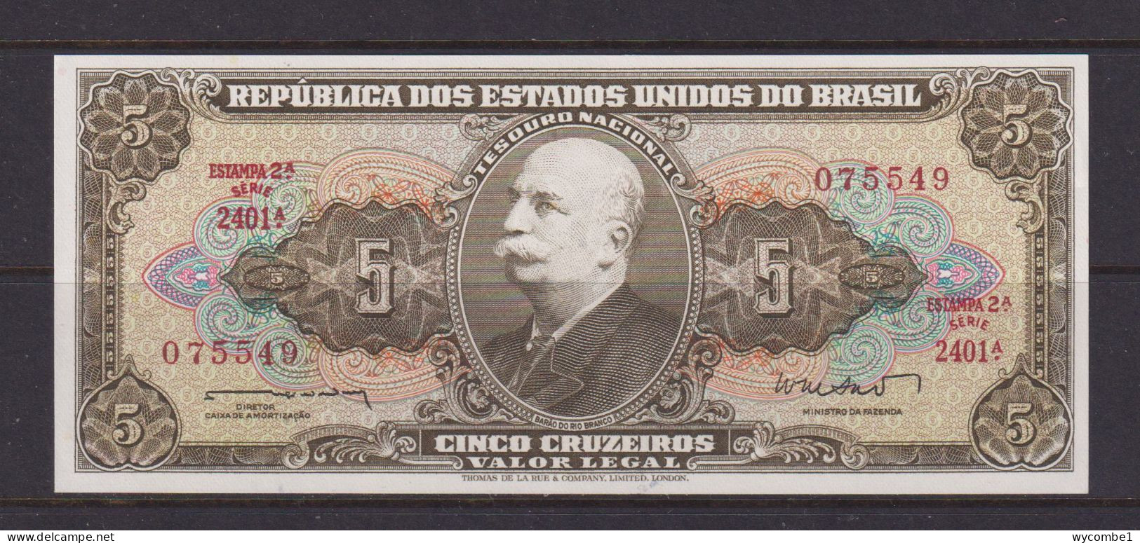 BRASIL - 1953-59 5 Cruzeiros AUNC Banknote - Brésil