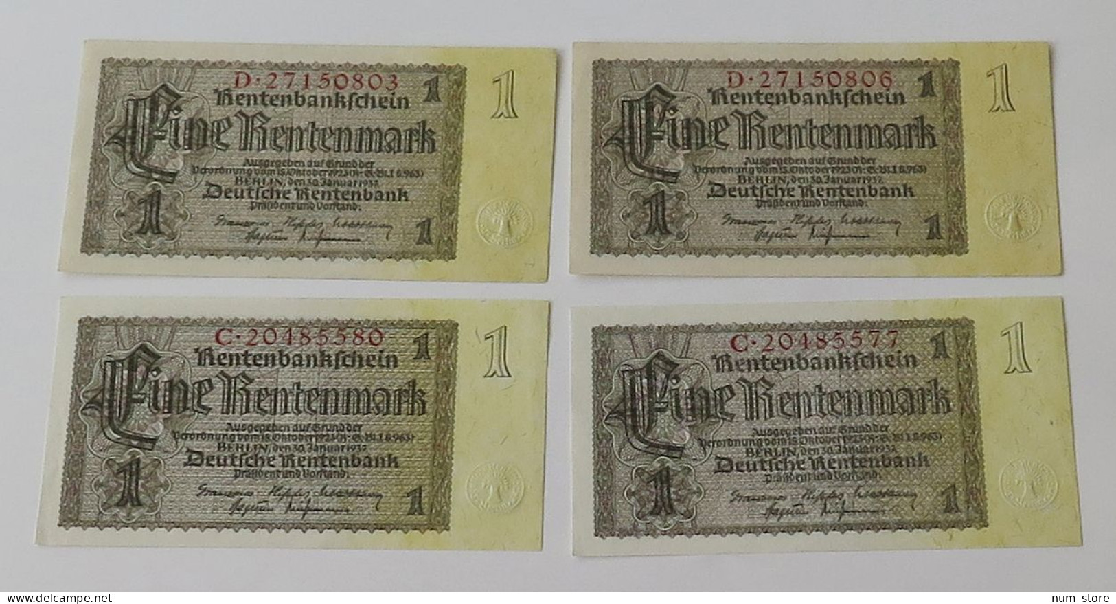 COLLECTION LOT BANKNOTES GERMANY 1 MARK 1923 7pc #xb 435 - Verzamelingen