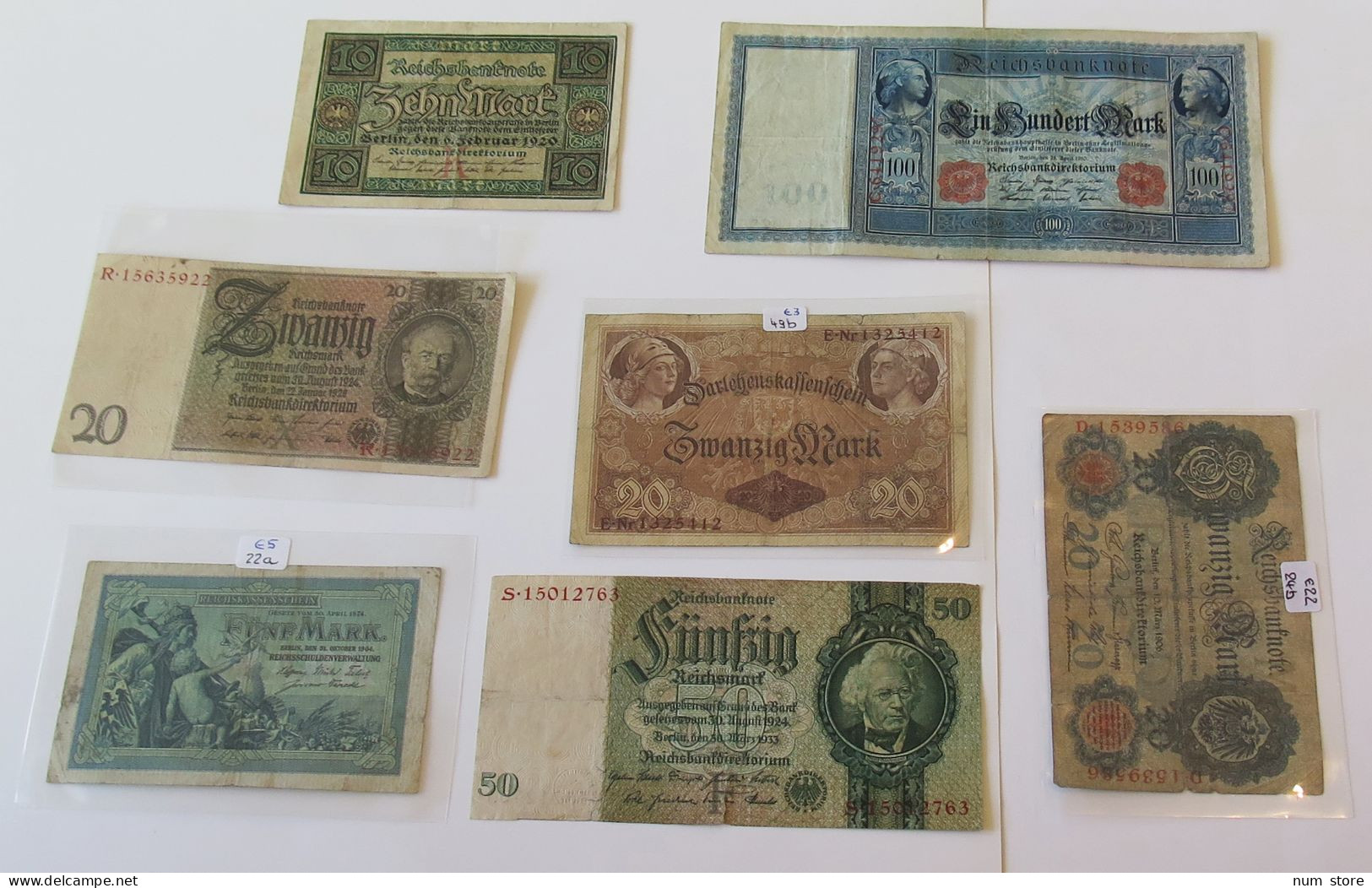 GERMANY COLLETION BANKNOTES, LOT 15pc EMPIRE #xb 065 - Colecciones