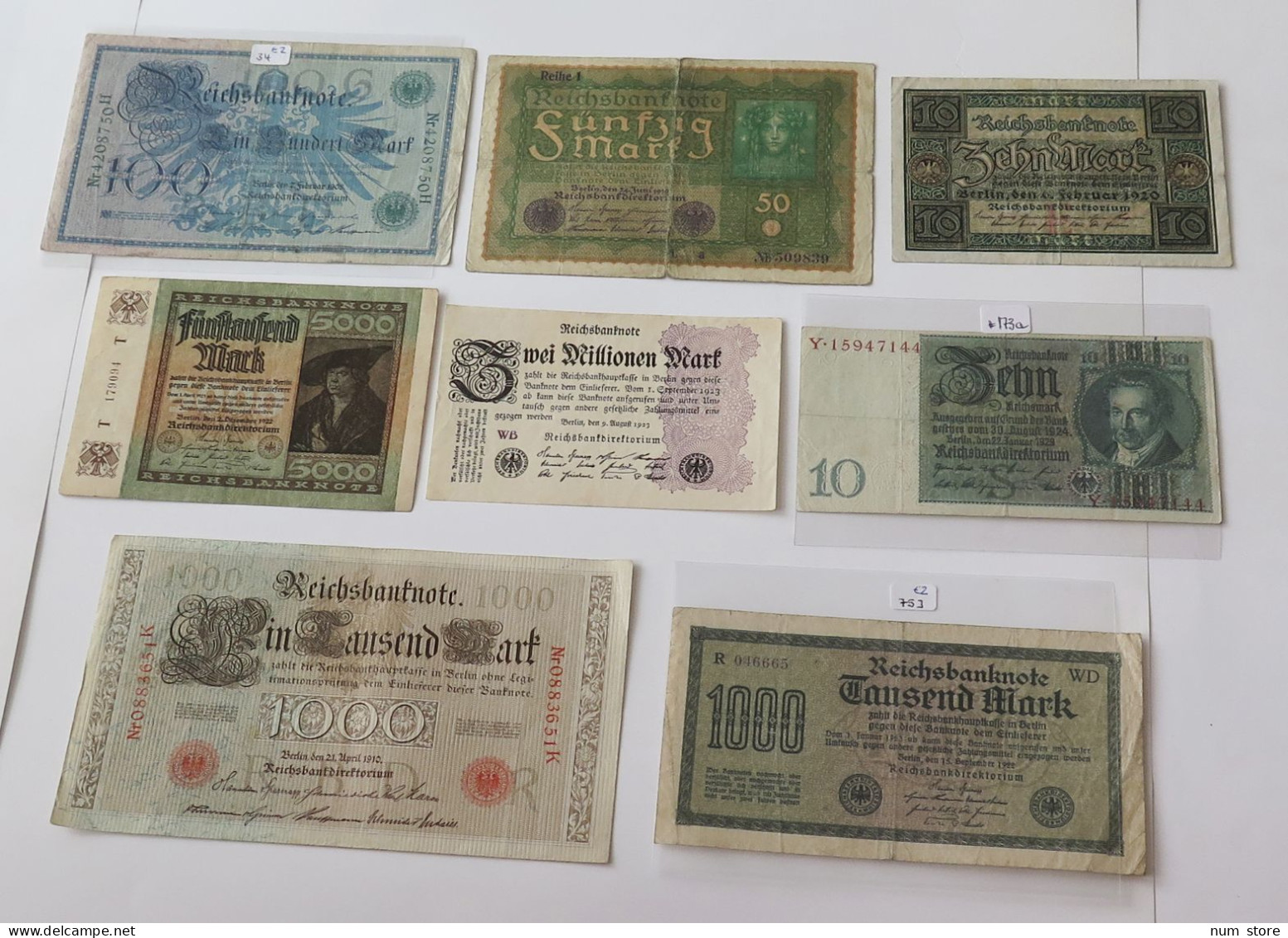 GERMANY COLLECTION BANKNOTES, LOT 15pc EMPIRE #xb 393 - Verzamelingen