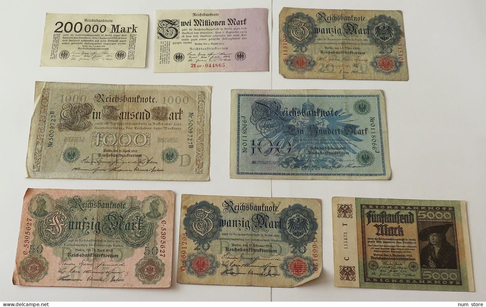 GERMANY COLLECTION BANKNOTES, LOT 15pc EMPIRE #xb 373 - Verzamelingen