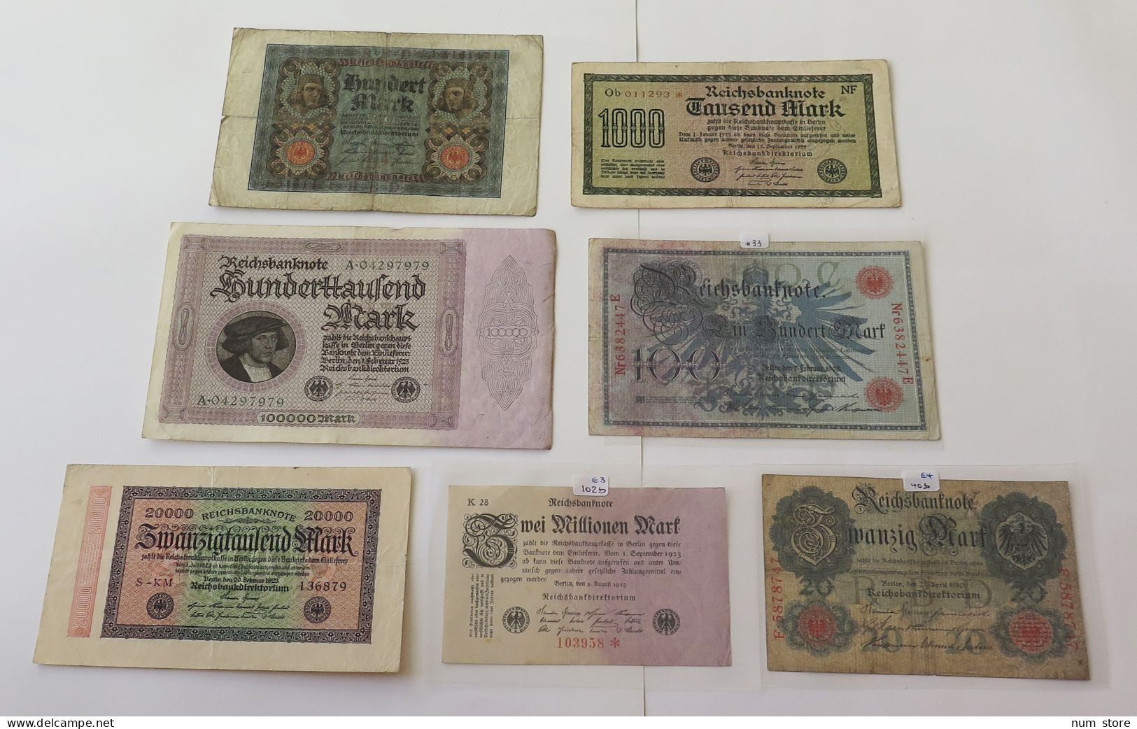 GERMANY COLLECTION BANKNOTES, LOT 15pc EMPIRE #xb 295 - Verzamelingen