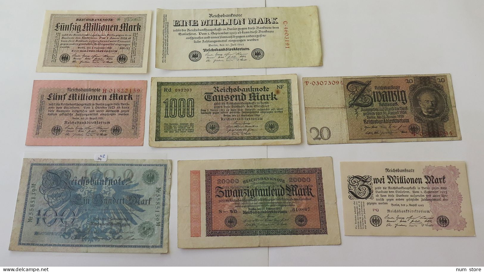 GERMANY COLLECTION BANKNOTES, LOT 15pc EMPIRE #xb 297 - Collections