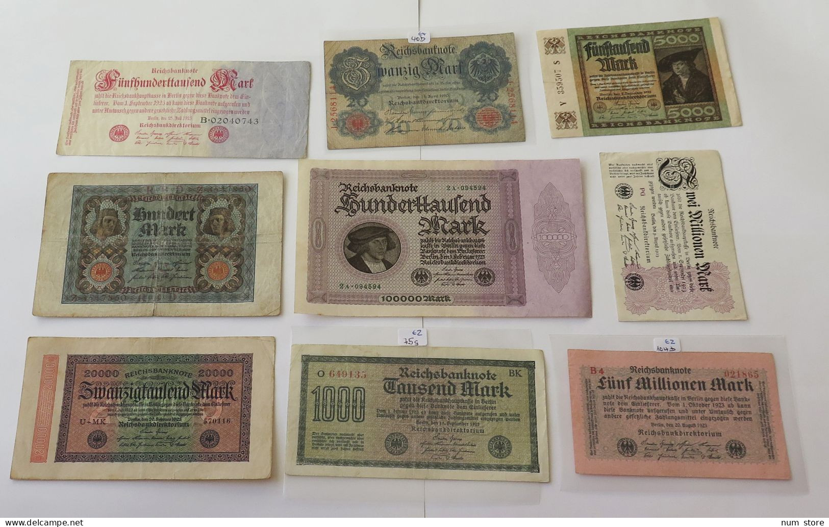 GERMANY COLLECTION BANKNOTES, LOT 15pc EMPIRE #xb 293 - Colecciones