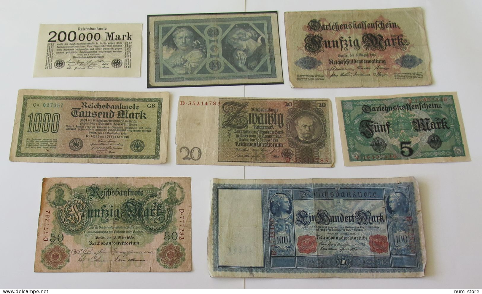 GERMANY COLLECTION BANKNOTES, LOT 15pc EMPIRE #xb 267 - Verzamelingen
