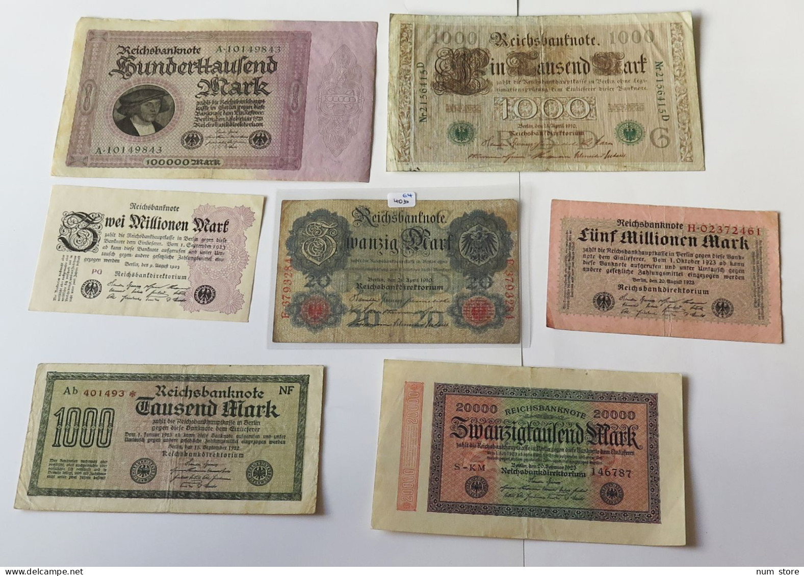 GERMANY COLLECTION BANKNOTES, LOT 15pc EMPIRE #xb 287 - Collections