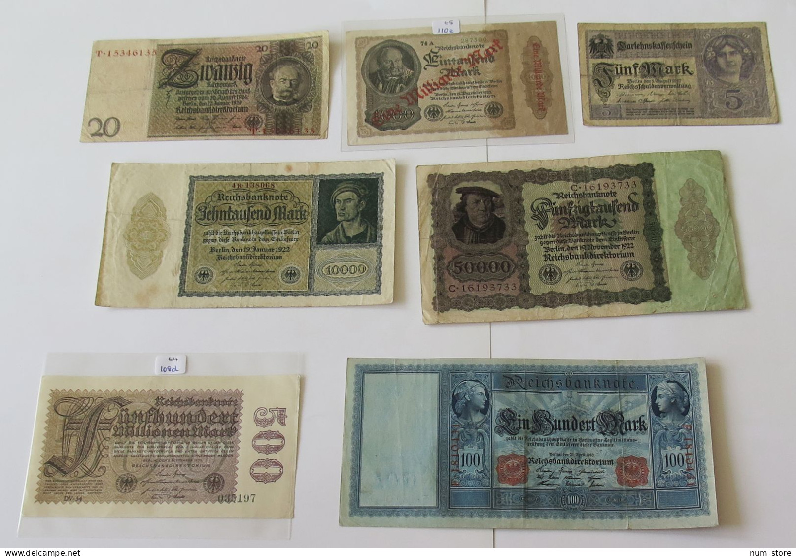GERMANY COLLECTION BANKNOTES, LOT 15pc EMPIRE #xb 247 - Colecciones