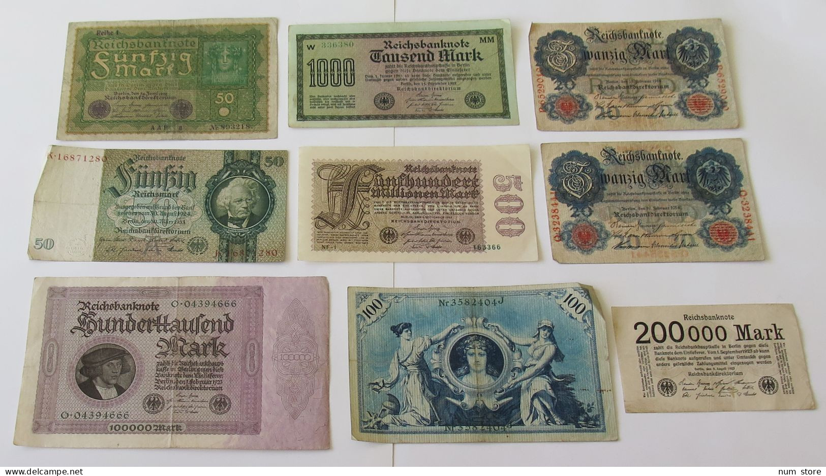 GERMANY COLLECTION BANKNOTES, LOT 15pc EMPIRE #xb 263 - Verzamelingen