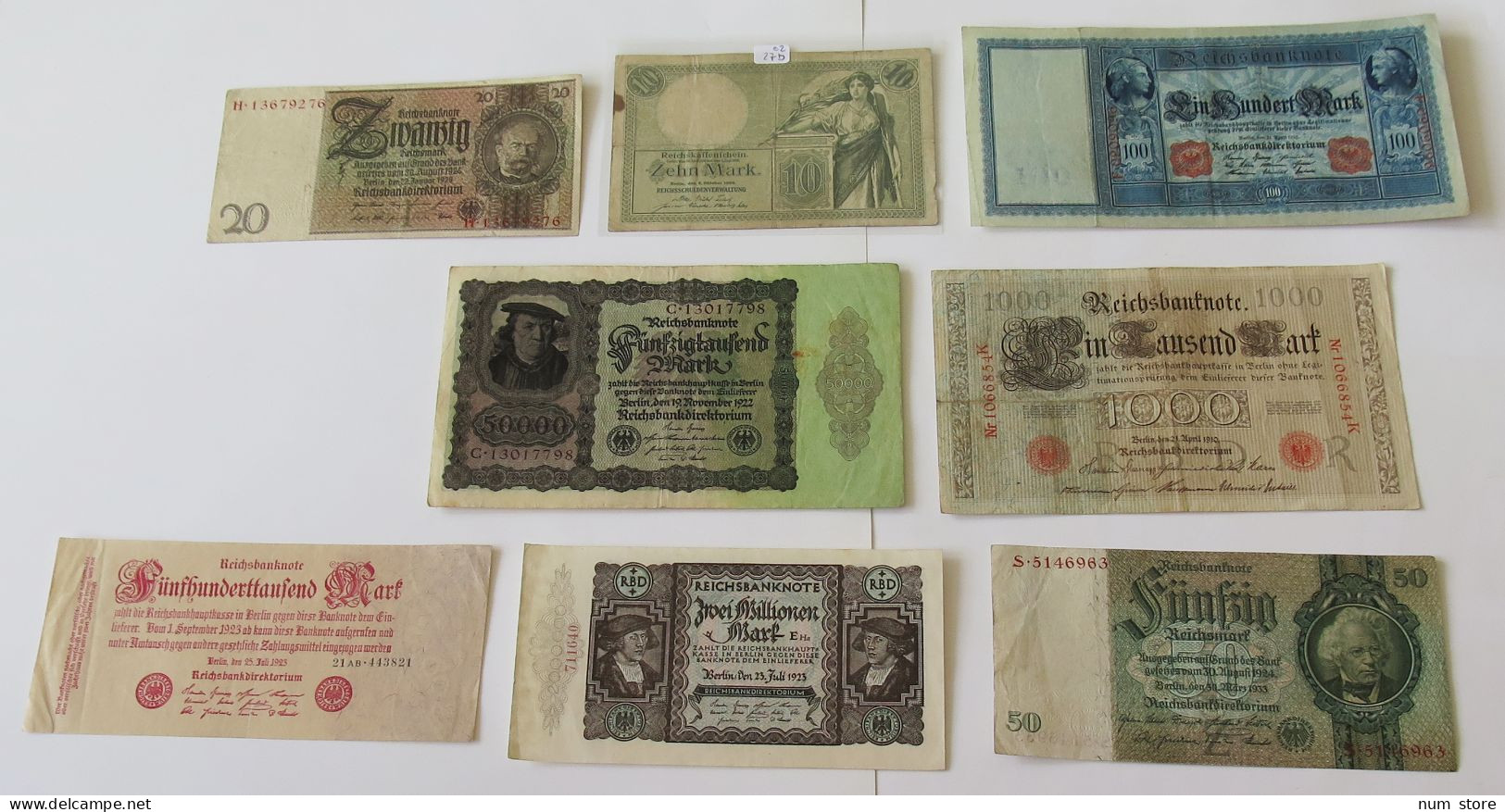 GERMANY COLLECTION BANKNOTES, LOT 15pc EMPIRE #xb 245 - Collections