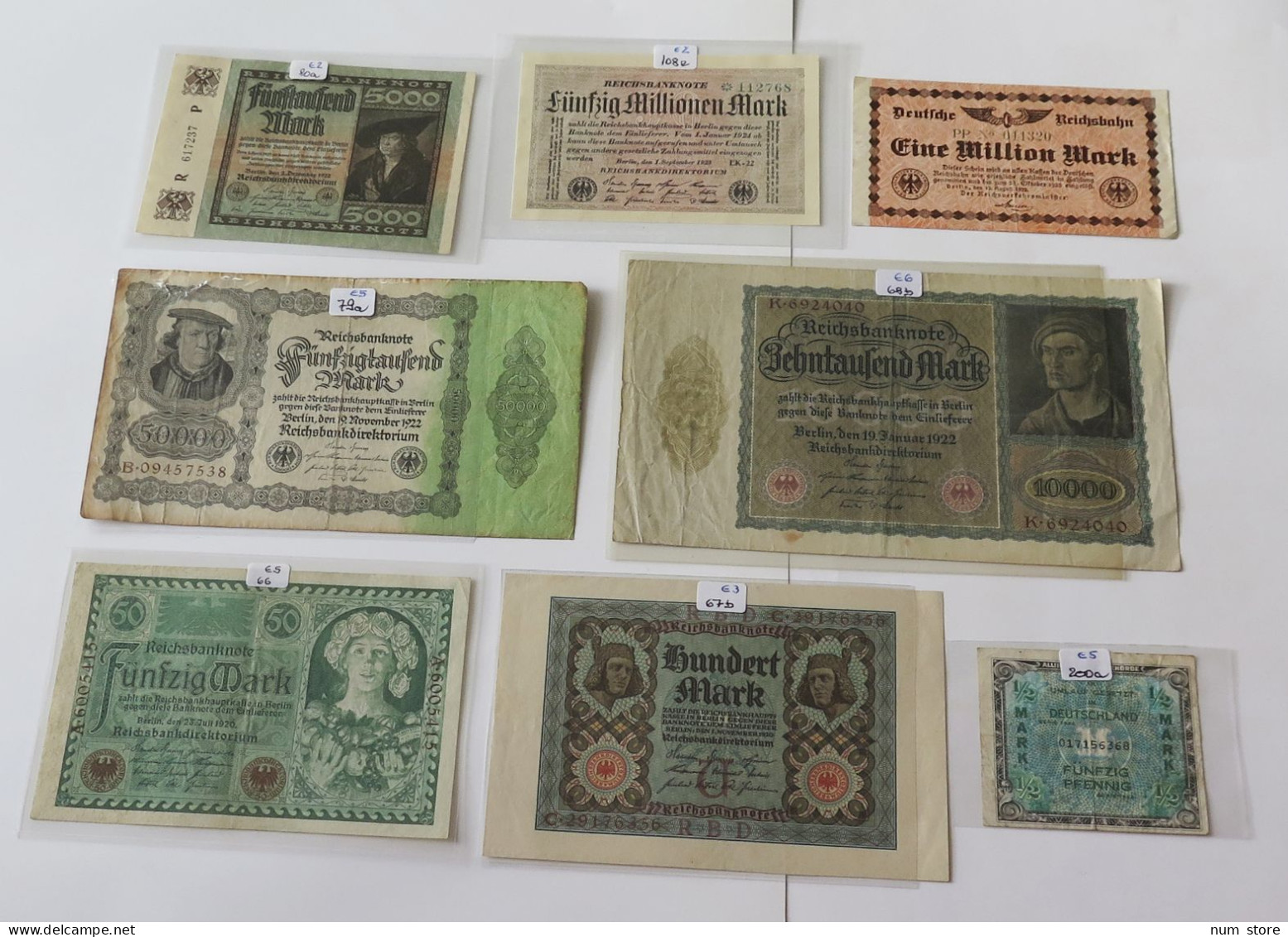 GERMANY COLLECTION BANKNOTES, LOT 15pc EMPIRE #xb 343 - Collections