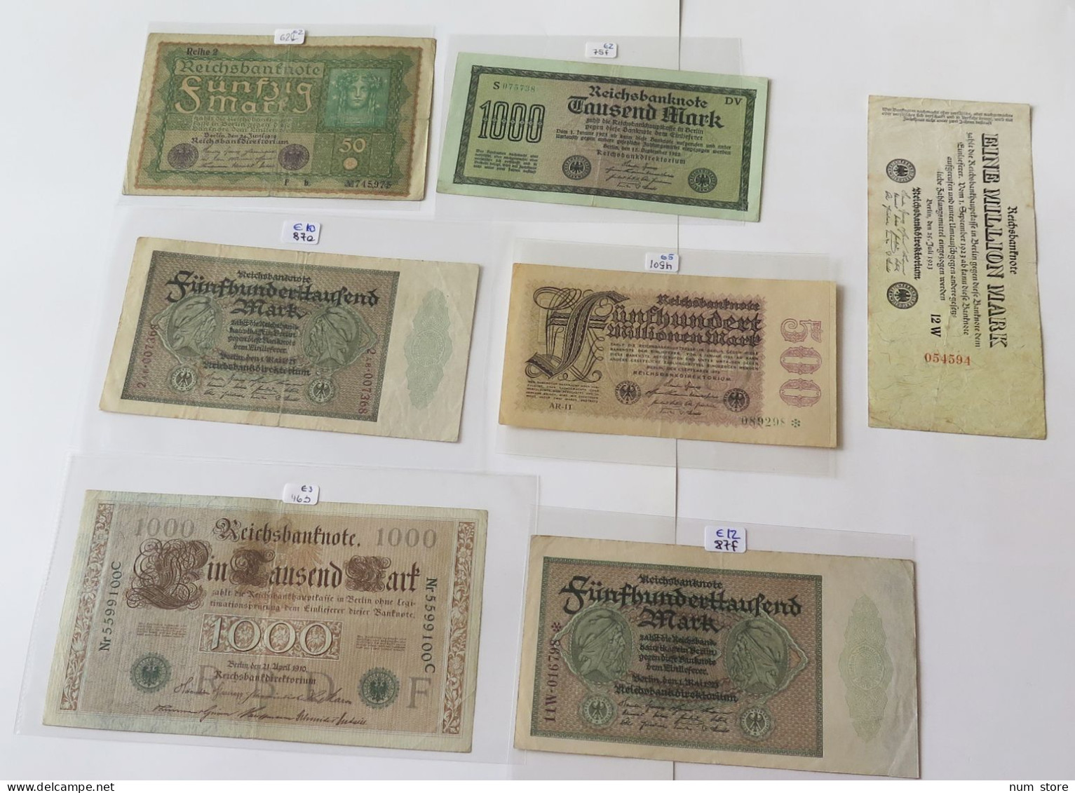 GERMANY COLLECTION BANKNOTES, LOT 15pc EMPIRE #xb 343 - Collections