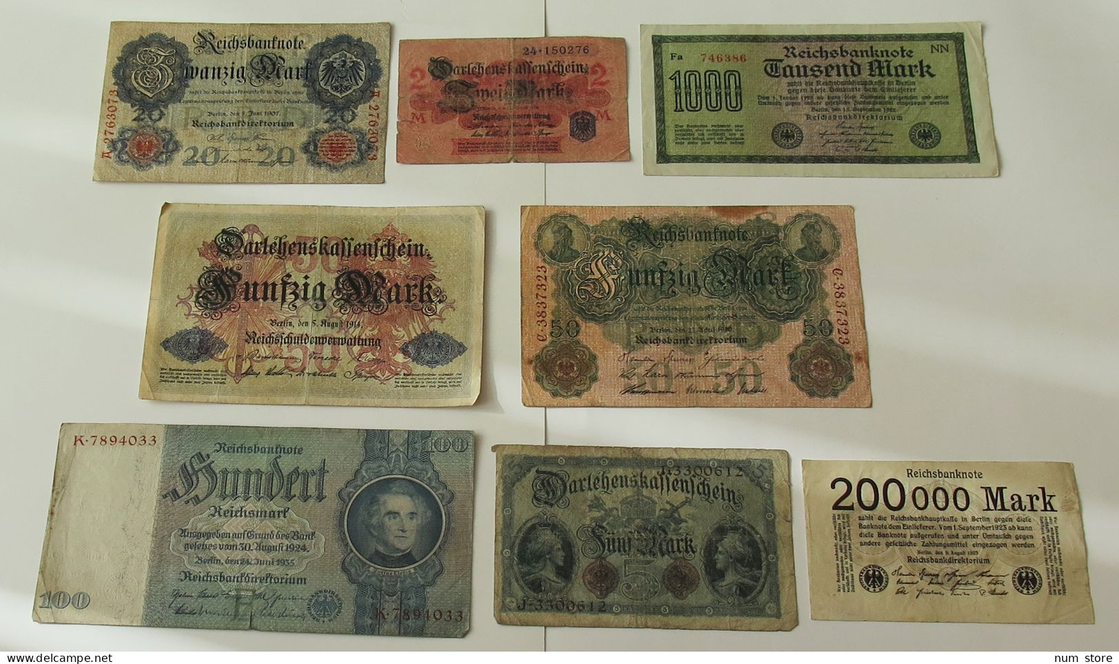 GERMANY COLLECTION BANKNOTES, LOT 15pc EMPIRE #xb 205 - Colecciones