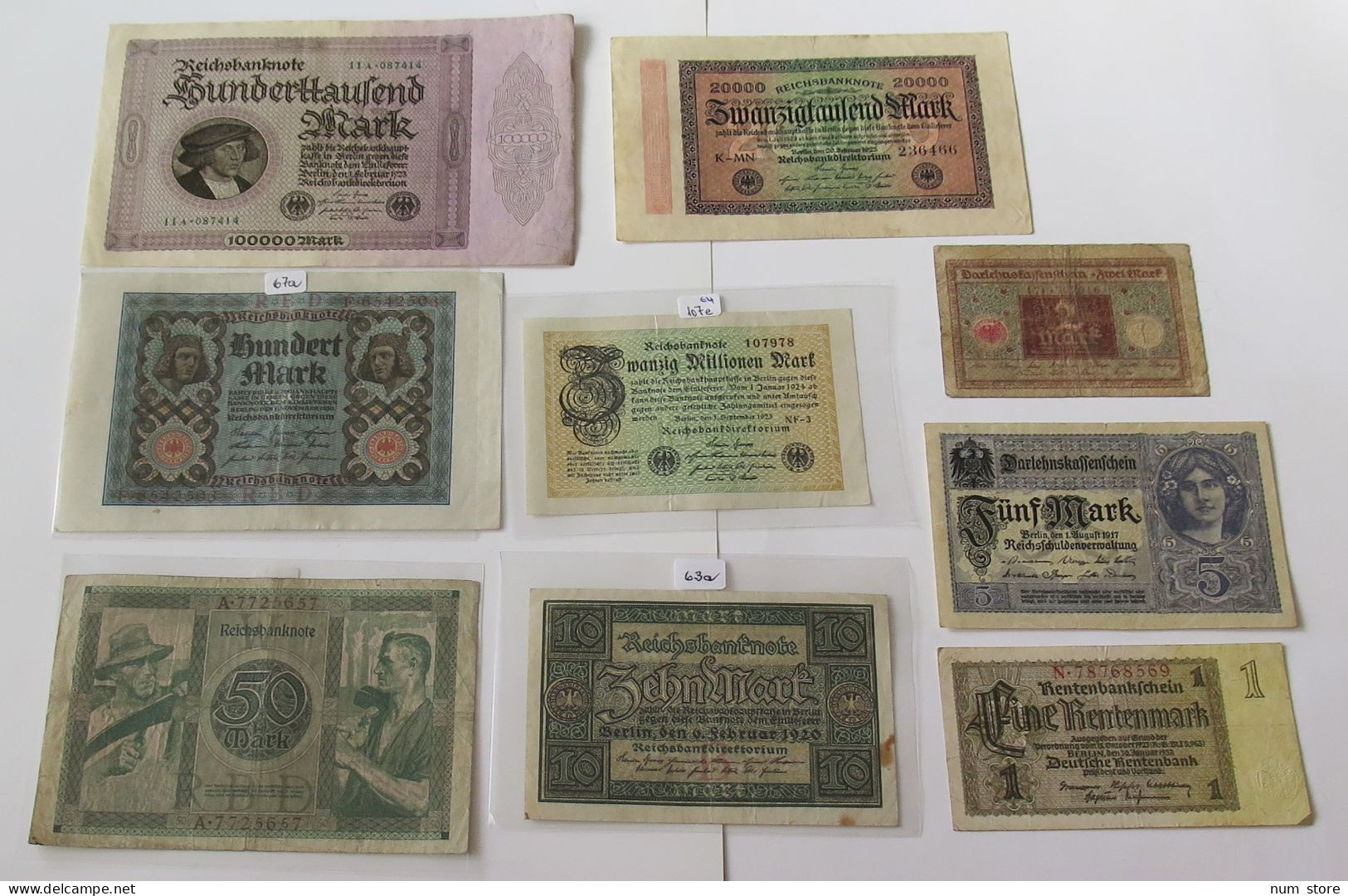 GERMANY COLLECTION BANKNOTES, LOT 15pc EMPIRE #xb 183 - Collections