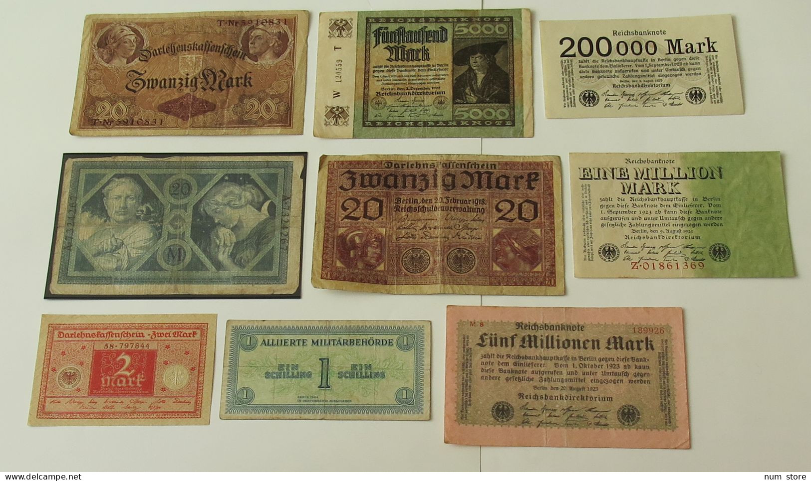 GERMANY COLLECTION BANKNOTES, LOT 15pc EMPIRE #xb 195 - Colecciones