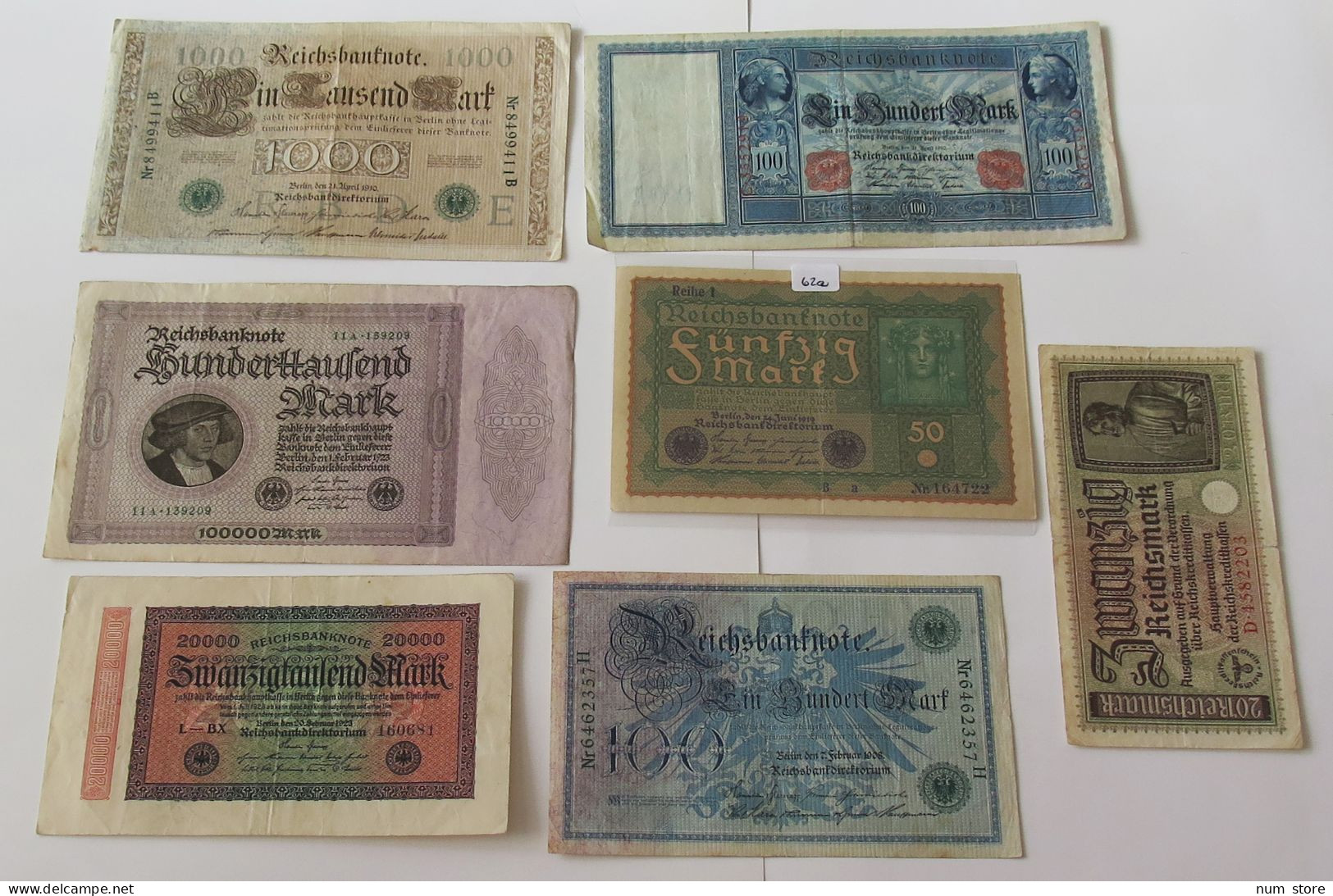 GERMANY COLLECTION BANKNOTES, LOT 15pc EMPIRE #xb 179 - Verzamelingen