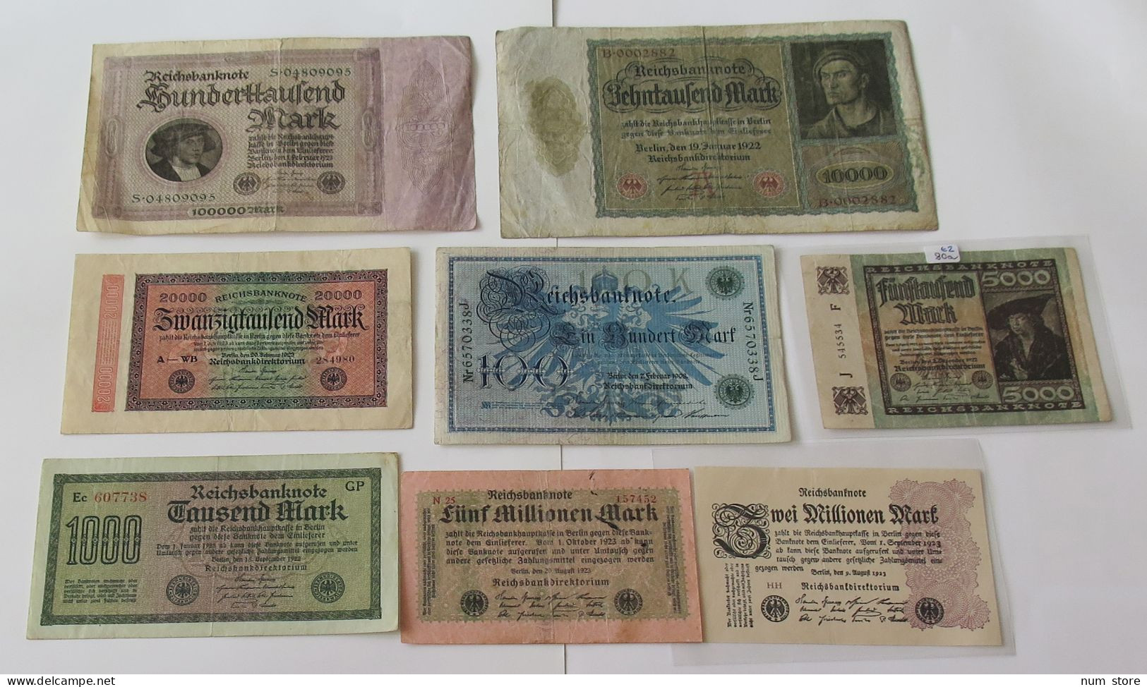 GERMANY COLLECTION BANKNOTES, LOT 15pc EMPIRE #xb 165 - Collections