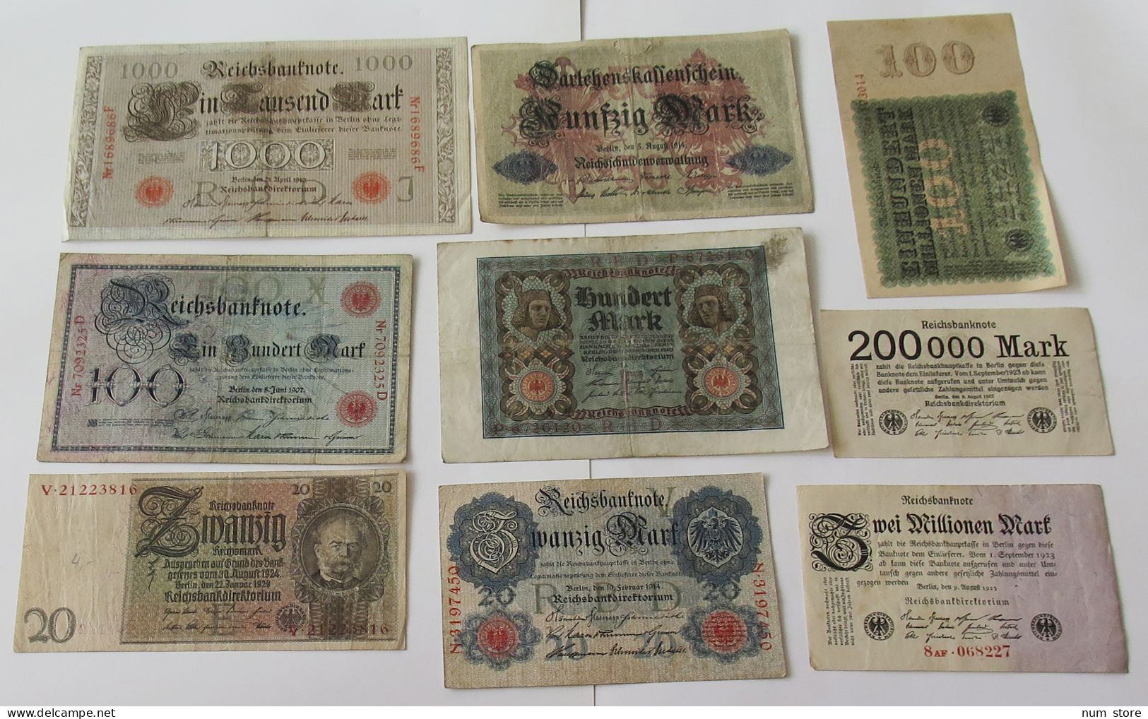 GERMANY COLLECTION BANKNOTES, LOT 15pc EMPIRE #xb 143 - Collezioni