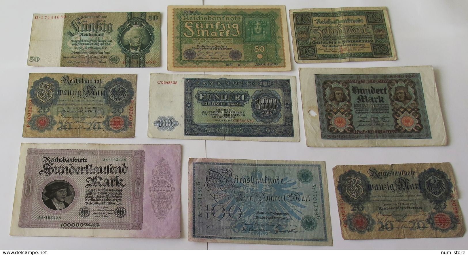 GERMANY COLLECTION BANKNOTES, LOT 15pc EMPIRE #xb 131 - Sammlungen