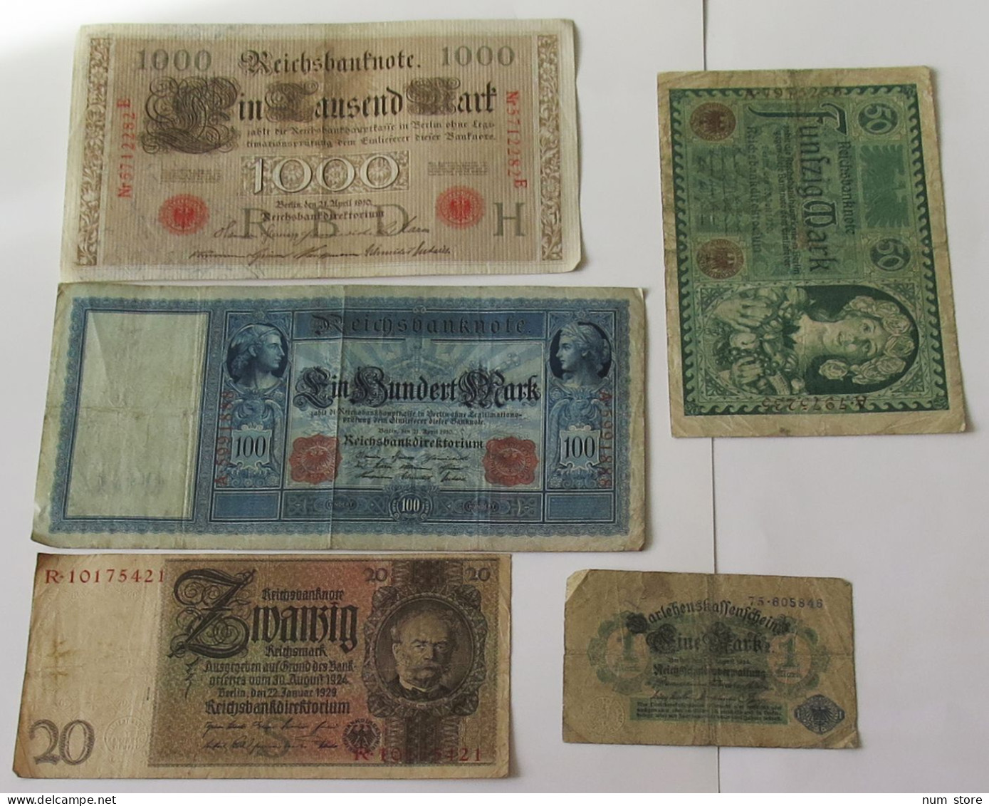 GERMANY COLLECTION BANKNOTES, LOT 15pc EMPIRE #xb 139 - Verzamelingen