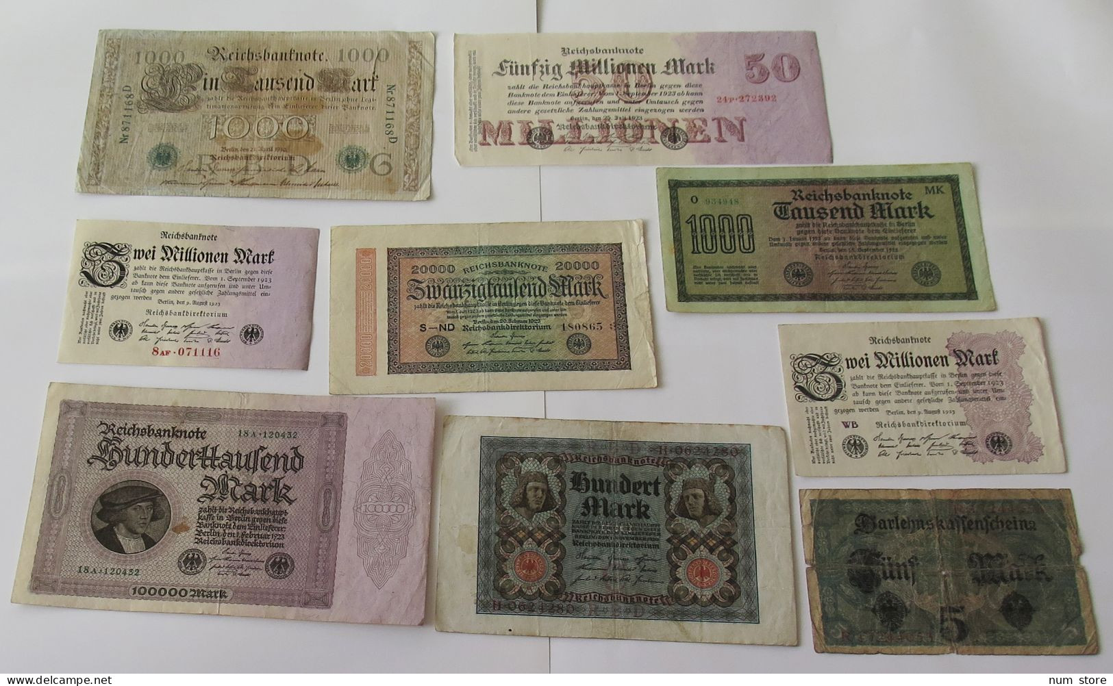 GERMANY COLLECTION BANKNOTES, LOT 15pc EMPIRE #xb 123 - Collezioni