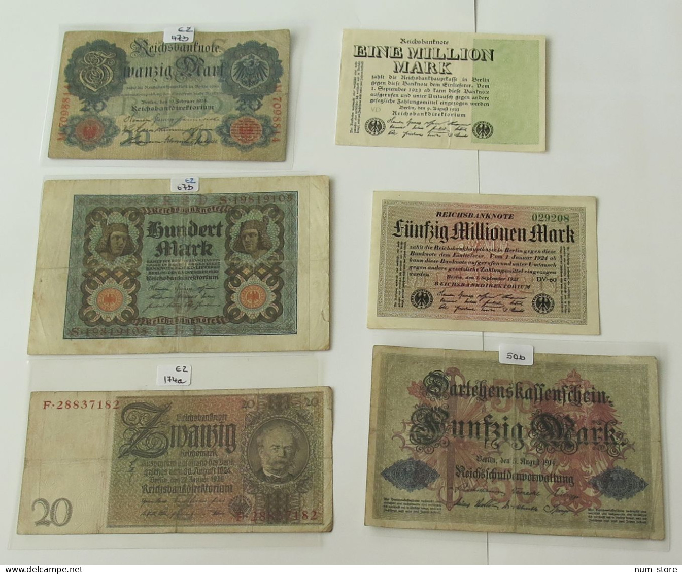 GERMANY COLLECTION BANKNOTES, LOT 15pc EMPIRE #xb 119 - Verzamelingen