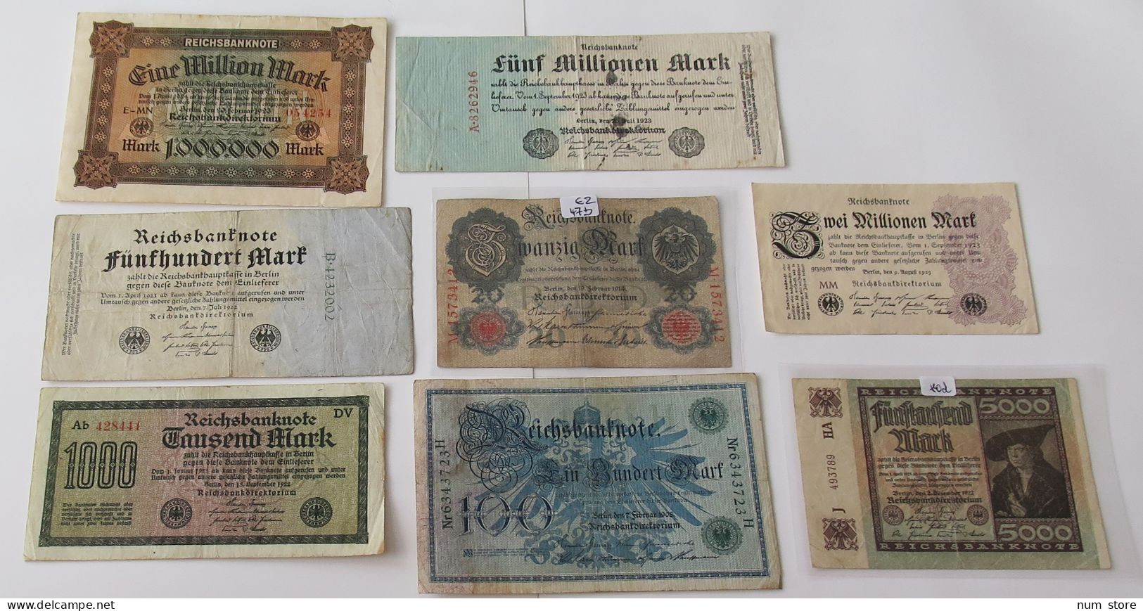 GERMANY COLLECTION BANKNOTES, LOT 15pc EMPIRE #xb 117 - Verzamelingen