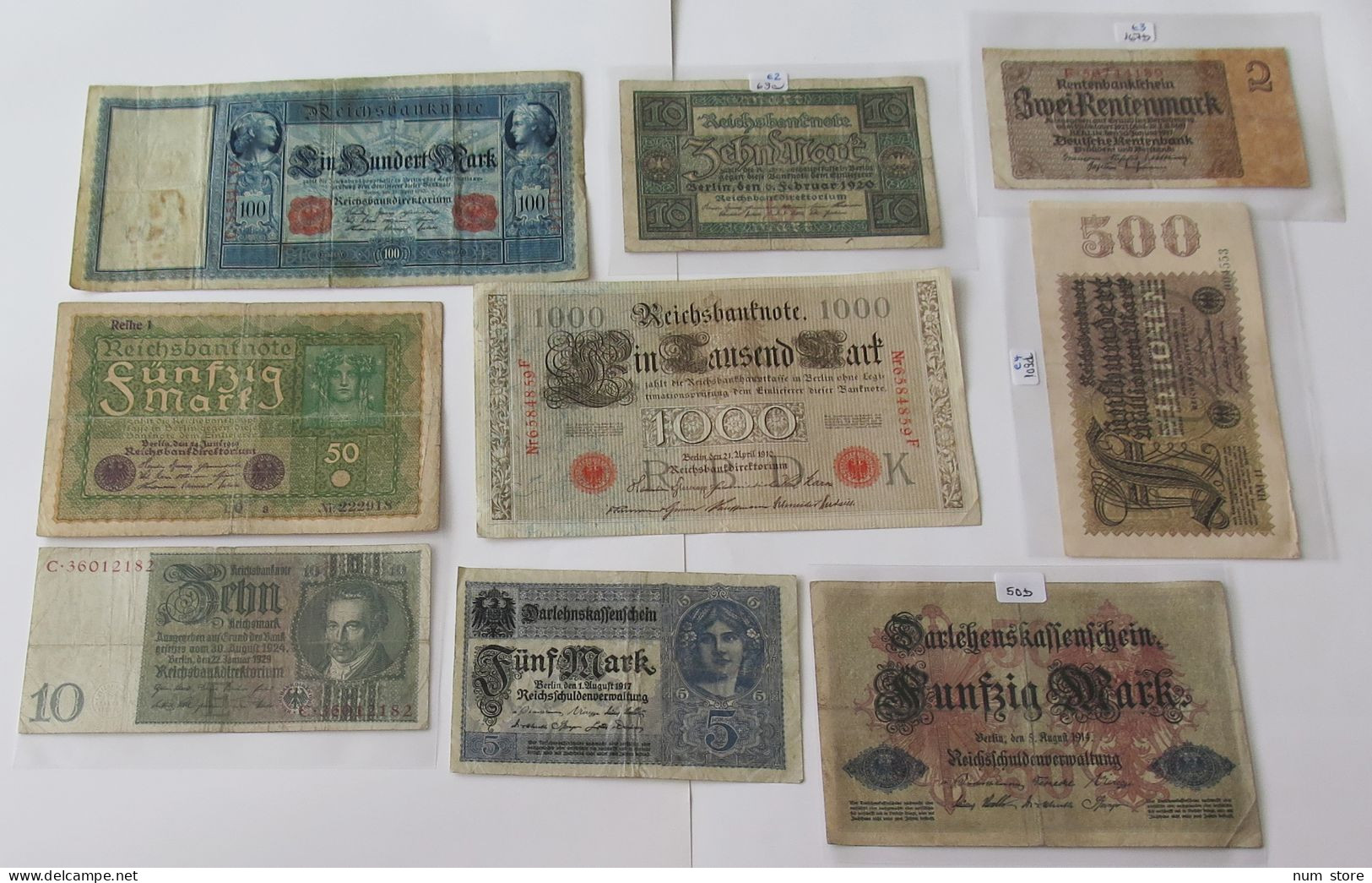 GERMANY COLLECTION BANKNOTES, LOT 15pc EMPIRE #xb 115 - Verzamelingen