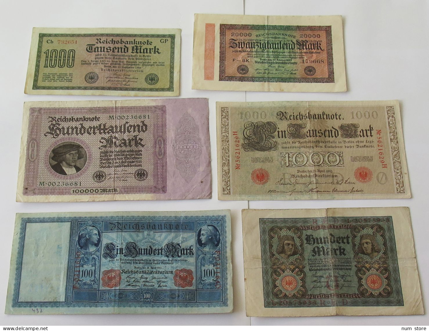GERMANY COLLECTION BANKNOTES, LOT 15pc EMPIRE #xb 107 - Sammlungen