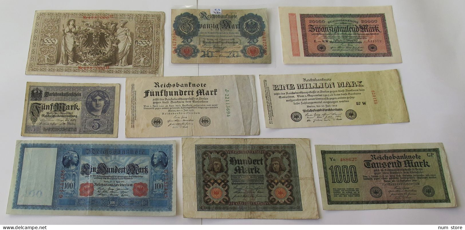 GERMANY COLLECTION BANKNOTES, LOT 15pc EMPIRE #xb 105 - Colecciones