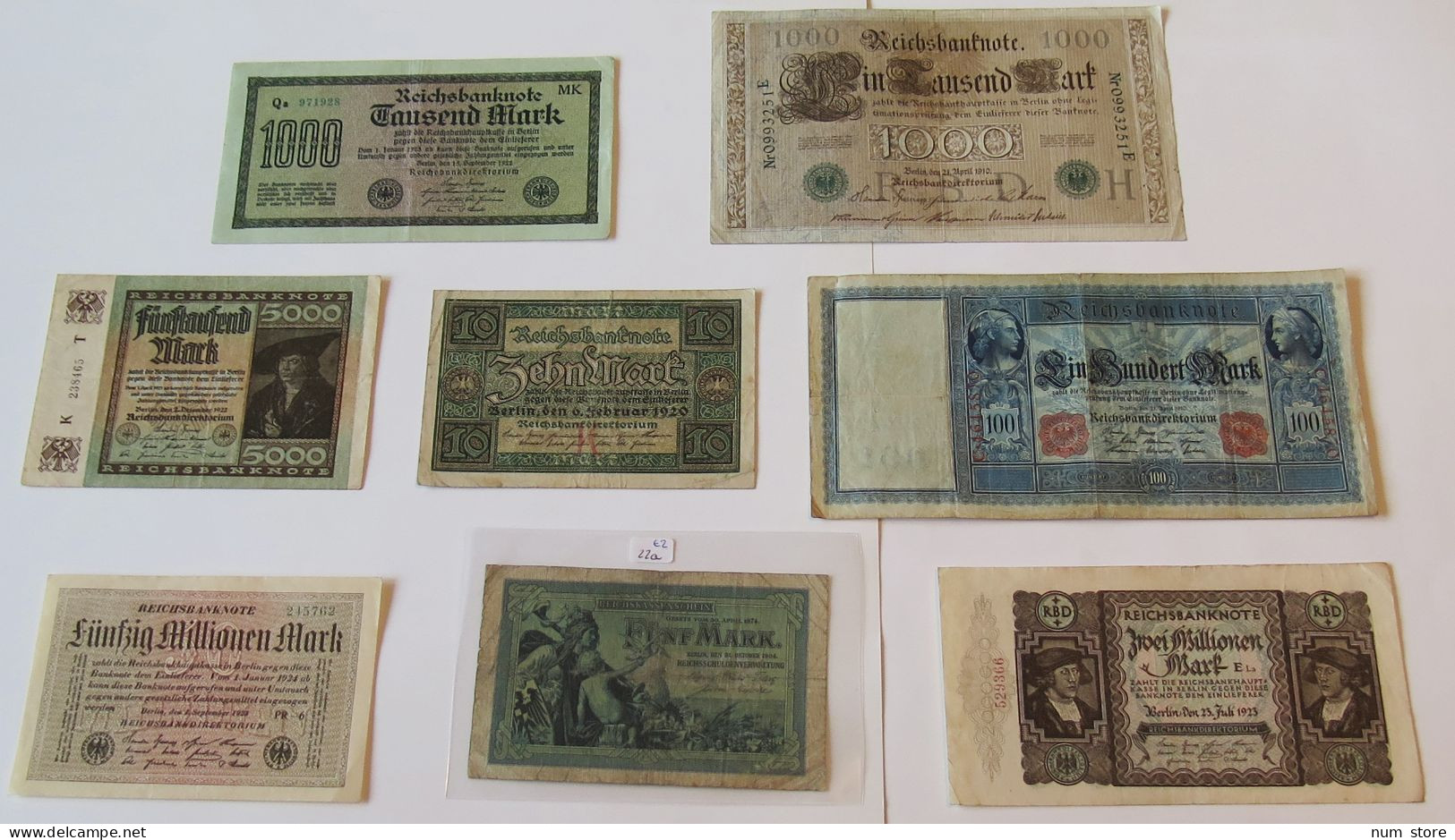 GERMANY COLLECTION BANKNOTES, LOT 15pc EMPIRE #xb 077 - Collections