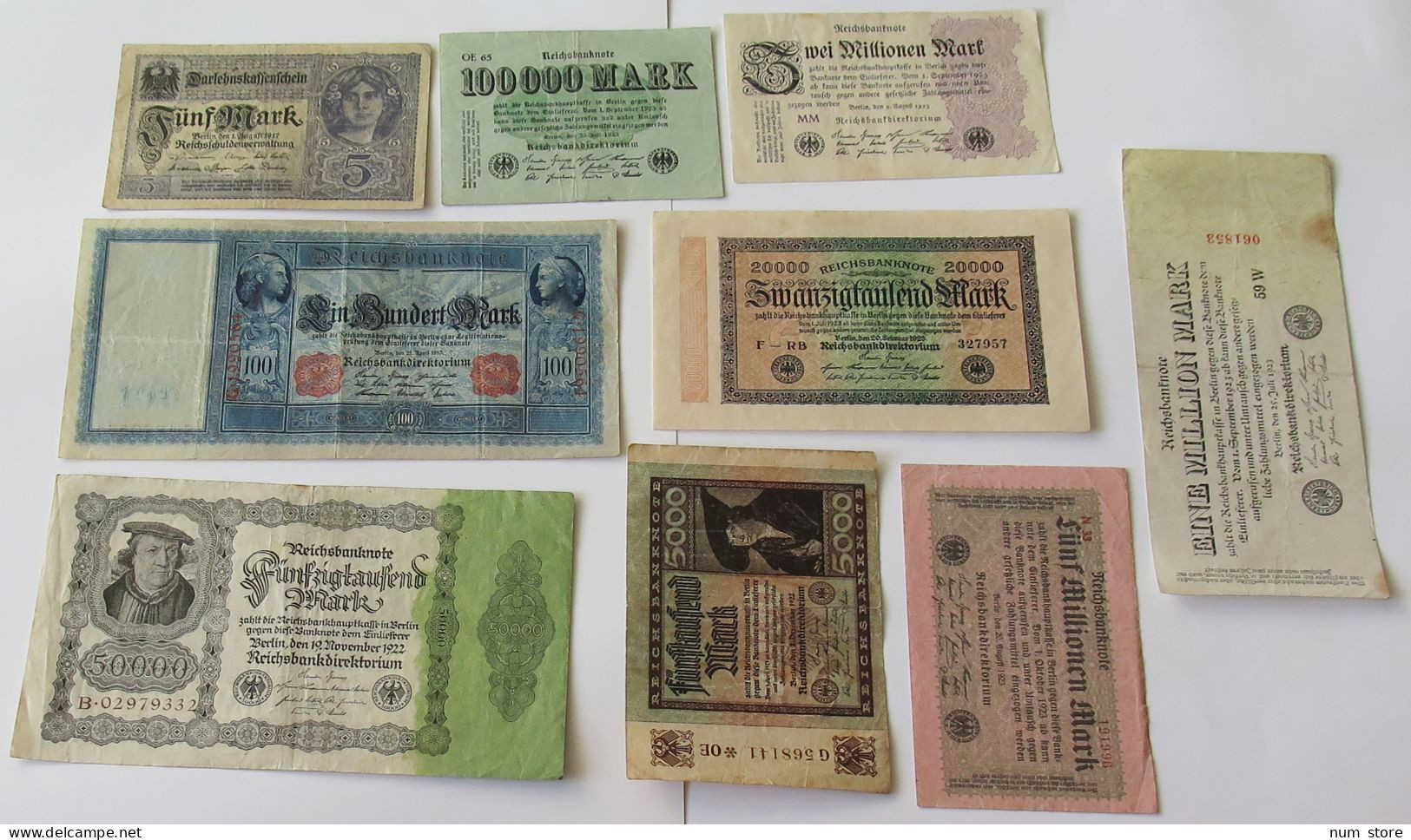 GERMANY COLLECTION BANKNOTES, LOT 15pc EMPIRE #xb 089 - Verzamelingen