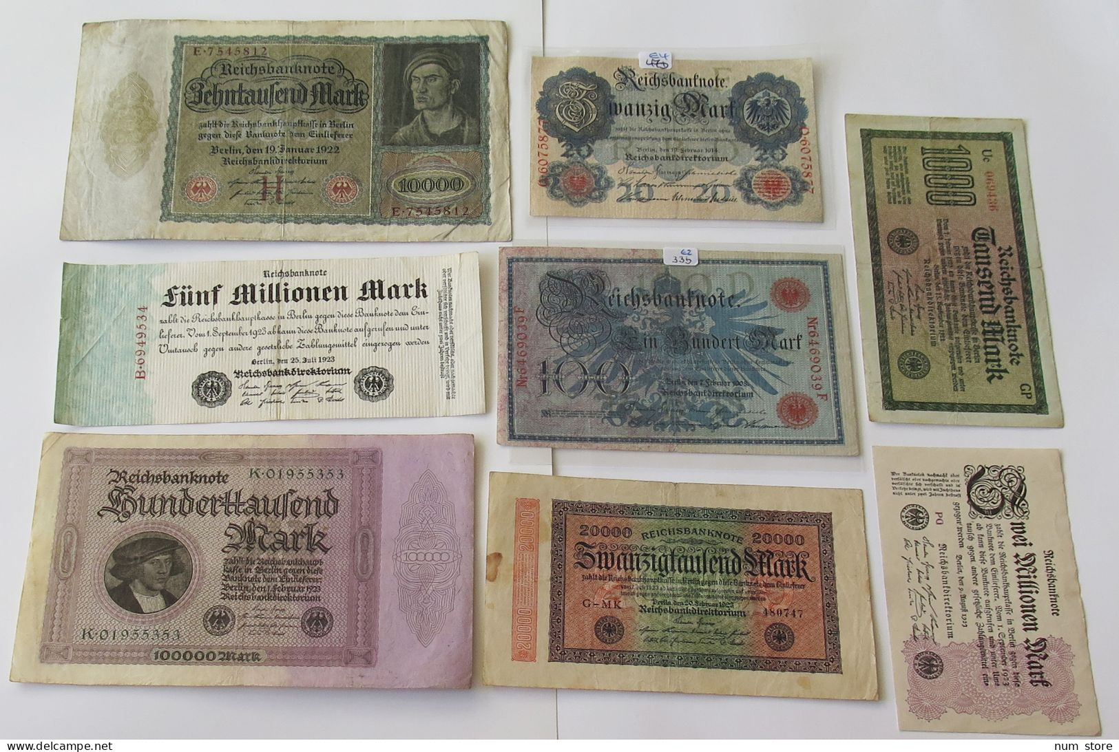 GERMANY COLLECTION BANKNOTES, LOT 15pc EMPIRE #xb 097 - Verzamelingen