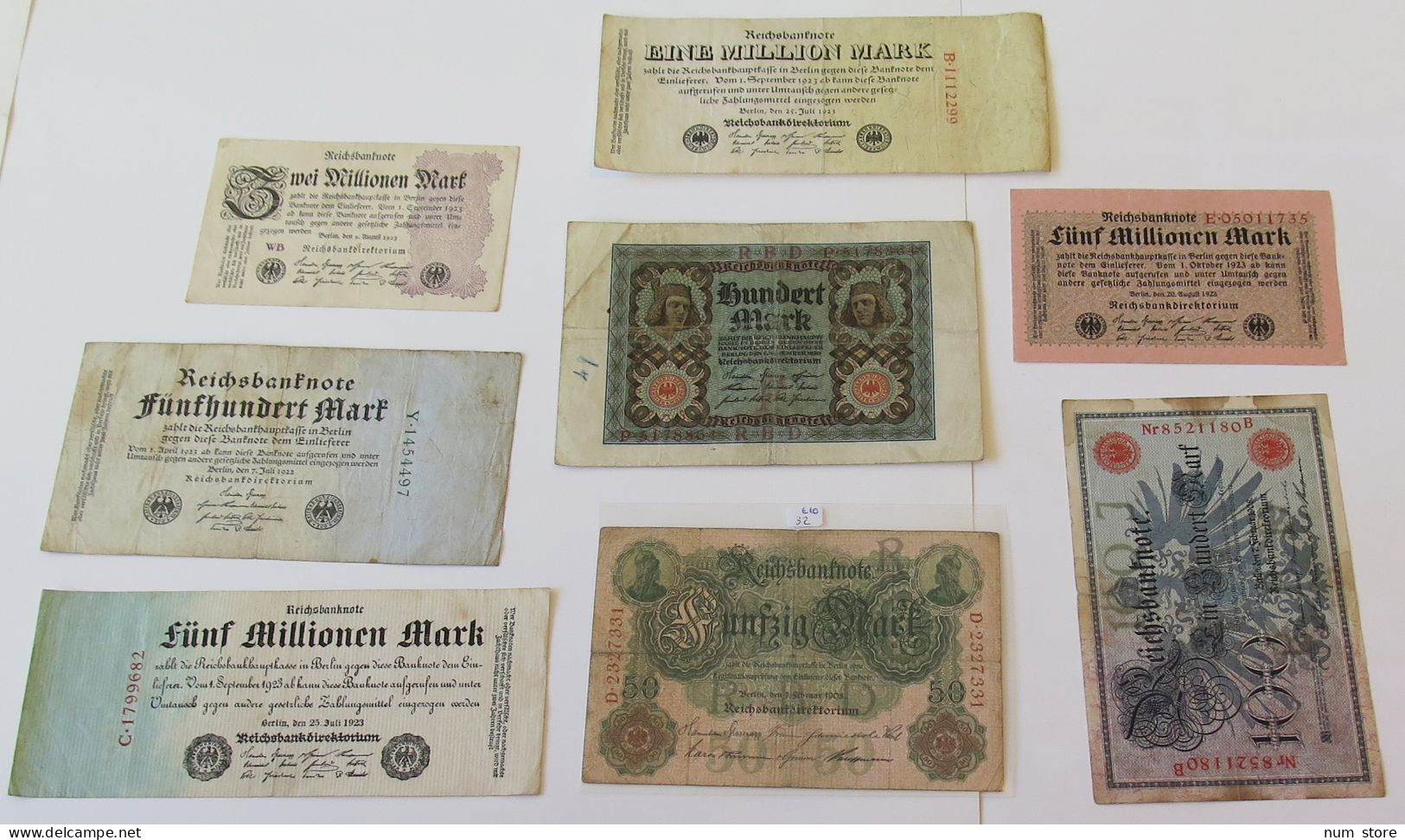 GERMANY COLLECTION BANKNOTES, LOT 15pc EMPIRE #xb 055 - Colecciones