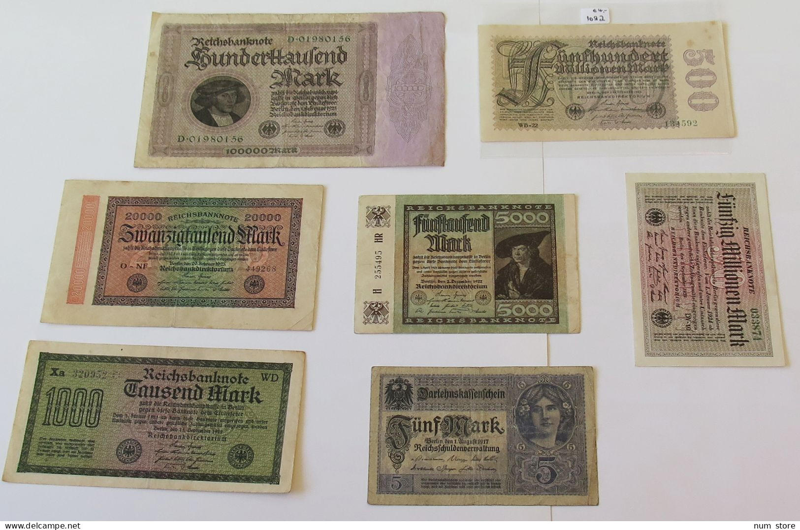 GERMANY COLLECTION BANKNOTES, LOT 15pc EMPIRE #xb 055 - Verzamelingen