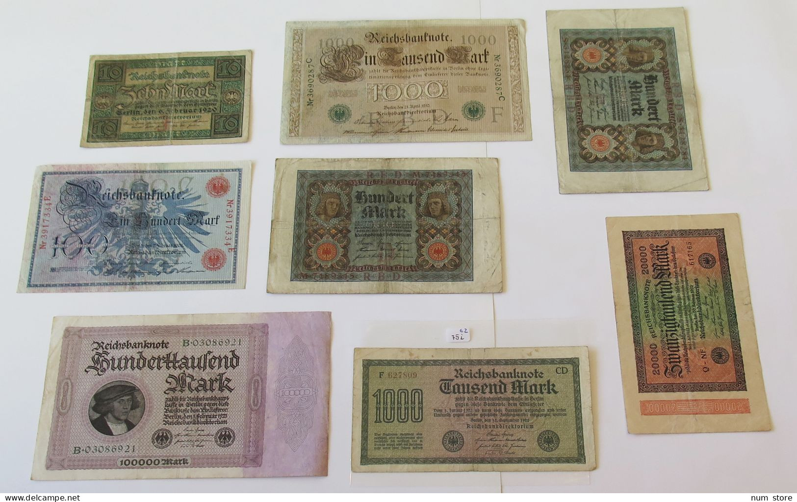 GERMANY COLLECTION BANKNOTES, LOT 15pc EMPIRE #xb 047 - Colecciones