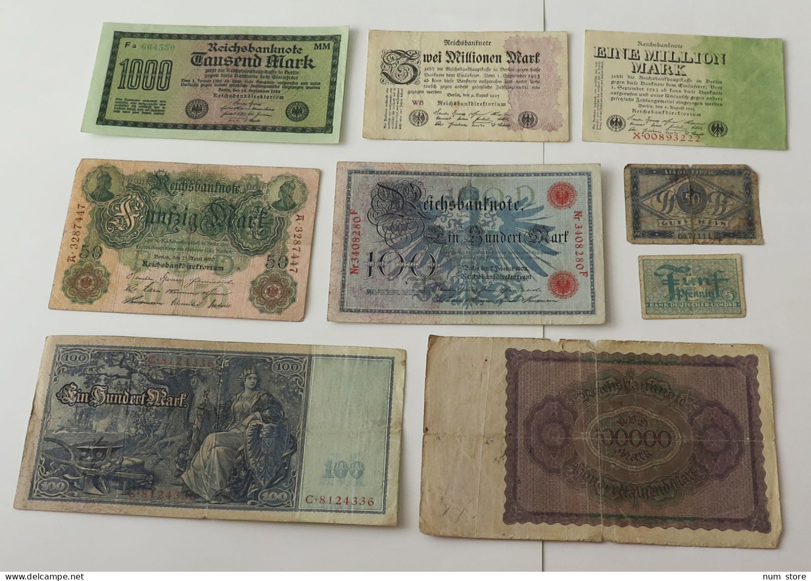 GERMANY COLLECTION BANKNOTES, LOT 15pc EMPIRE #xb 359 - Sammlungen