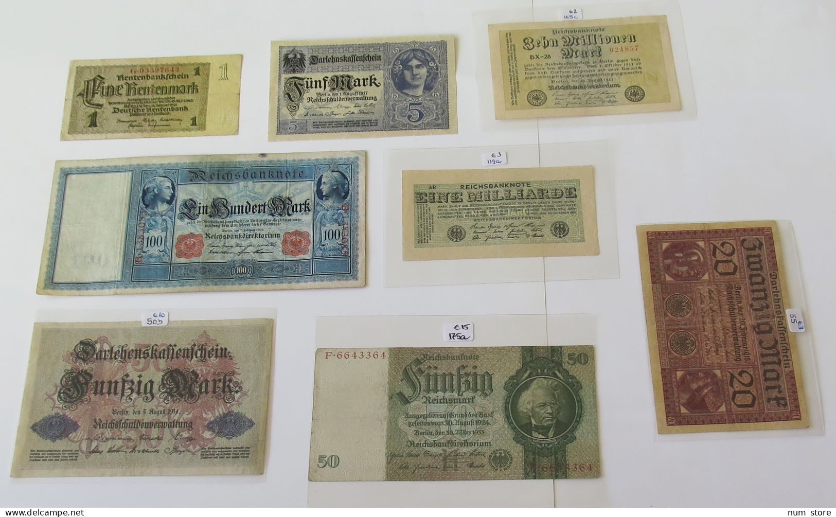 GERMANY COLLECTION BANKNOTES, LOT 15pc EMPIRE #xb 015 - Collections